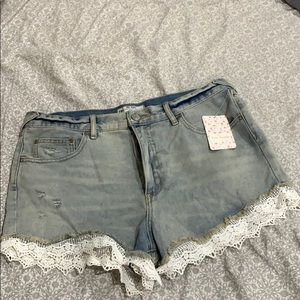 Free people lace trim short